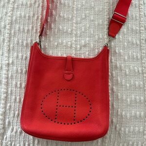 Red Hermès Shoulder Bag